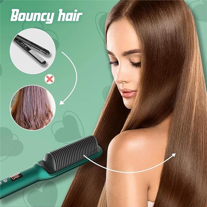2-in-1 Ionic Hair Straightener Brush