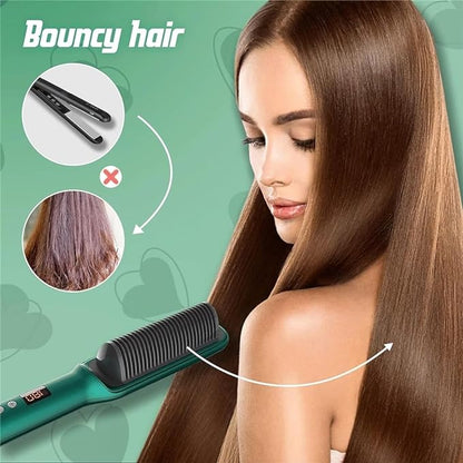 2-in-1 Ionic Hair Straightener Brush