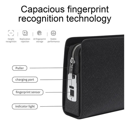 Men's Smart Anti-Theft Fingerprint Hand Bag